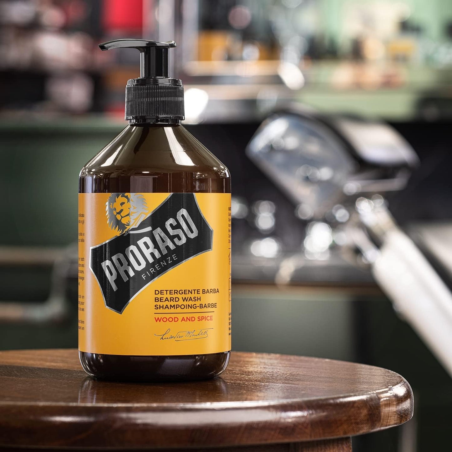 - Proraso Beard Wash Wood & Spice | 500ml | Scented Beard Shampoo -
