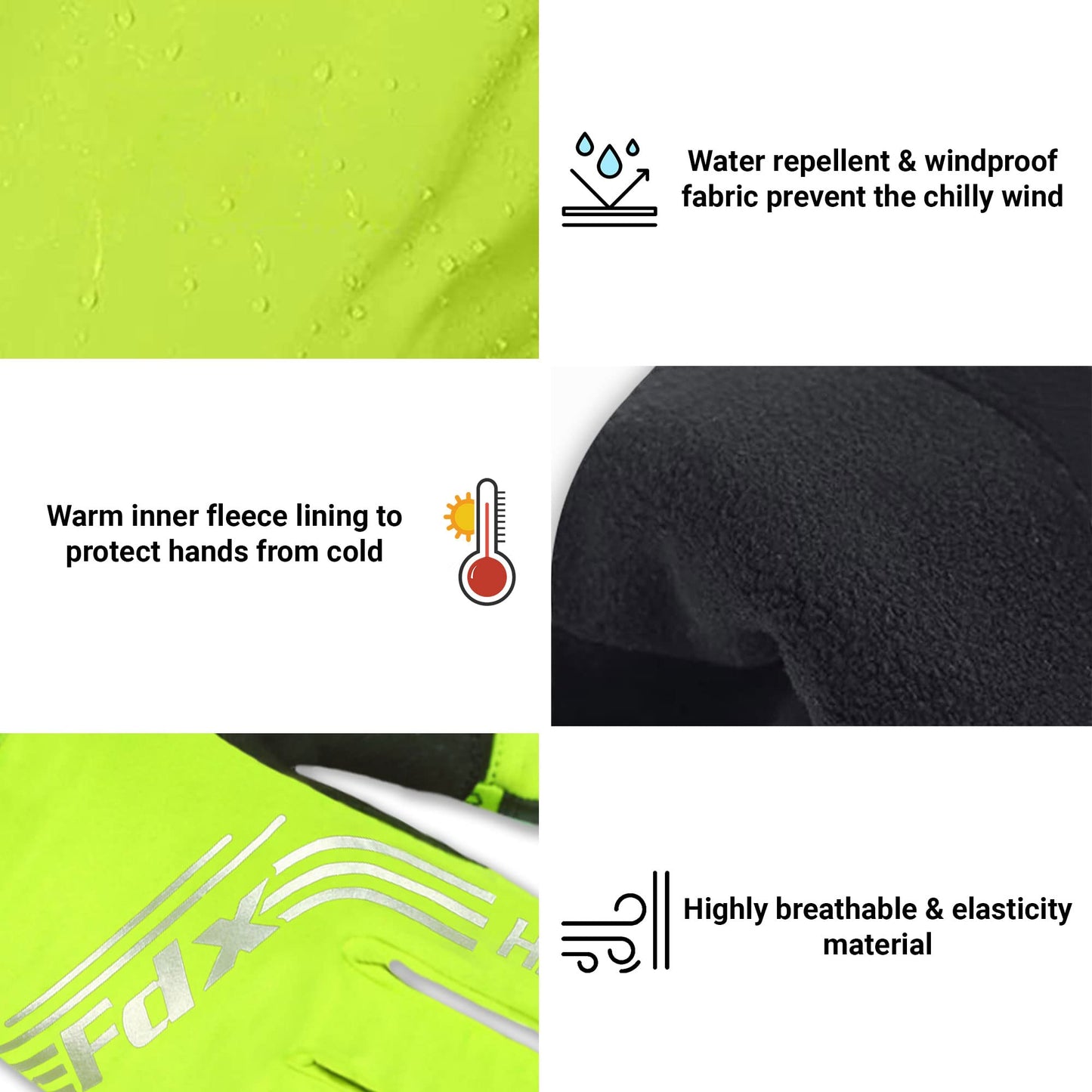 - FDX Full Finger Winter Cycling Gloves | Thermal Warm | Water Resistant | Windproof | Anti-Shocking Gel -