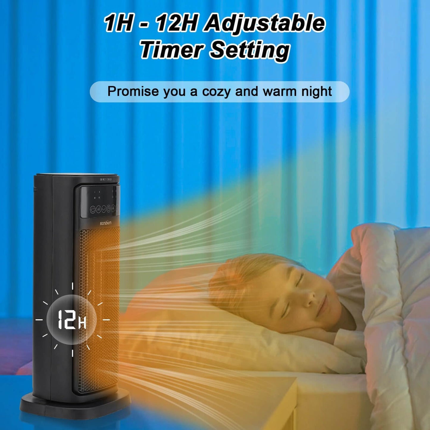 - SONBION Space Heater | Fast Heating Fan Heater with Remote | 2000 W Efficient | Heater for Home Office | Tip-over Protection -