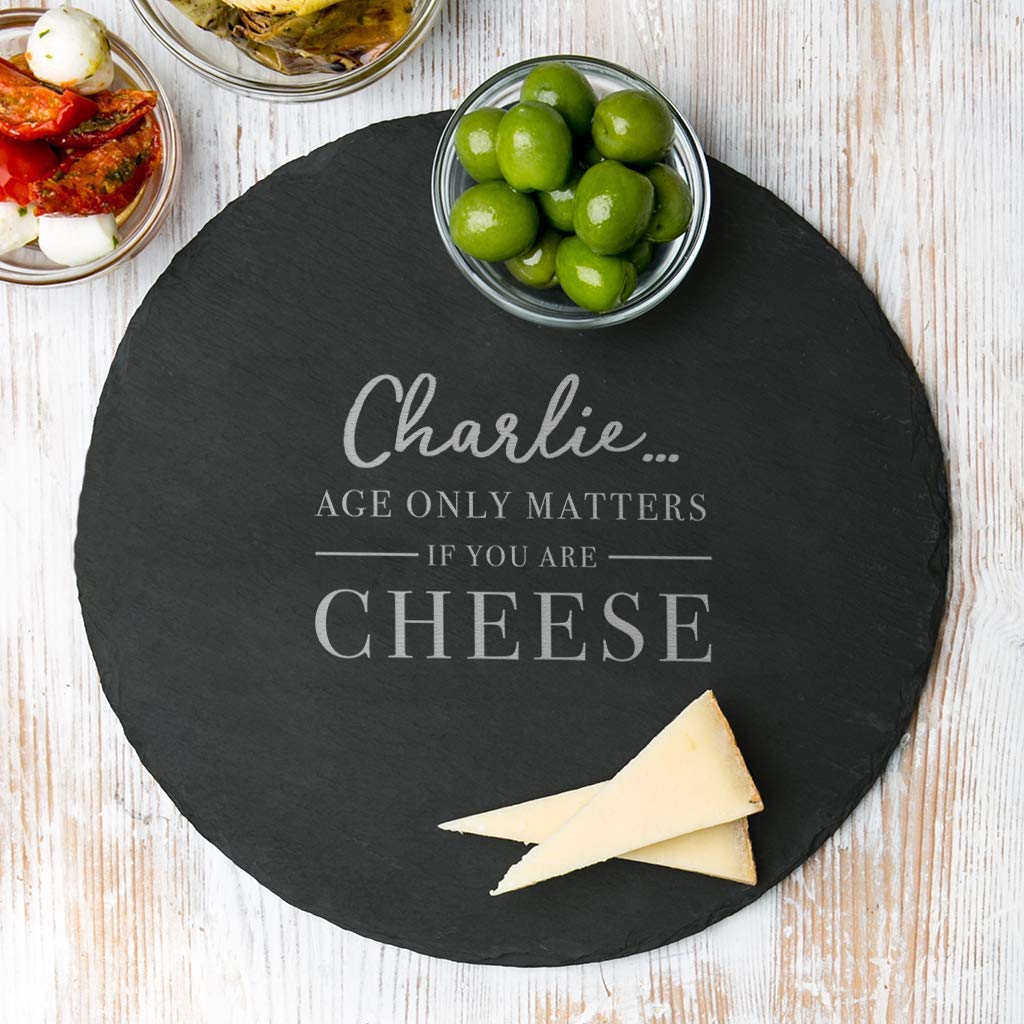 - Personalised  'Age only Matters if you're Cheese' Cheese Board -