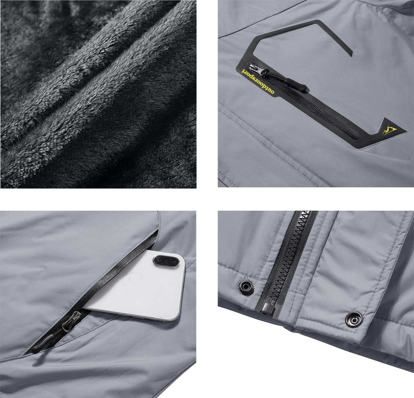 - KEFITEVD Mens Ski Jacket | Breathable Warm Lined Winter Jacket | With Removable Hood -