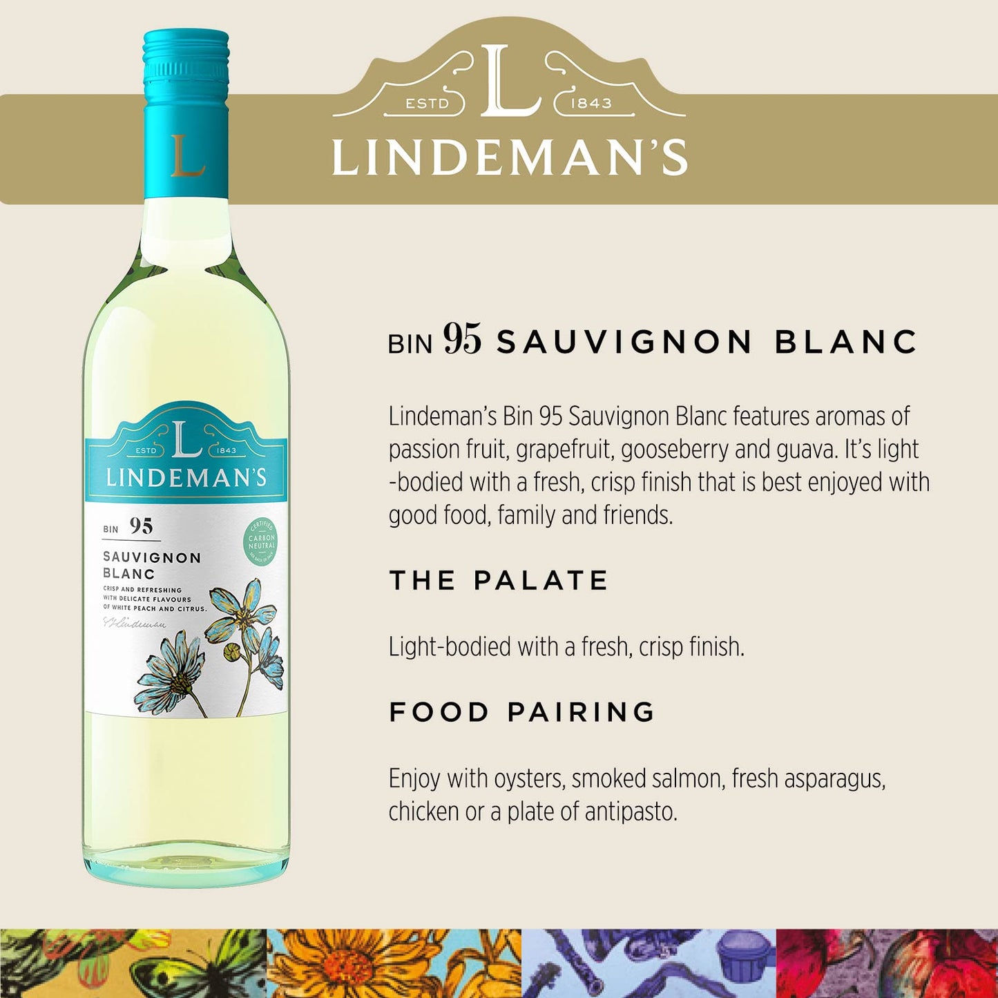 - Lindeman's Sauvignon Blanc White Wine Case from South Eastern Australia | 6 x 750ml -