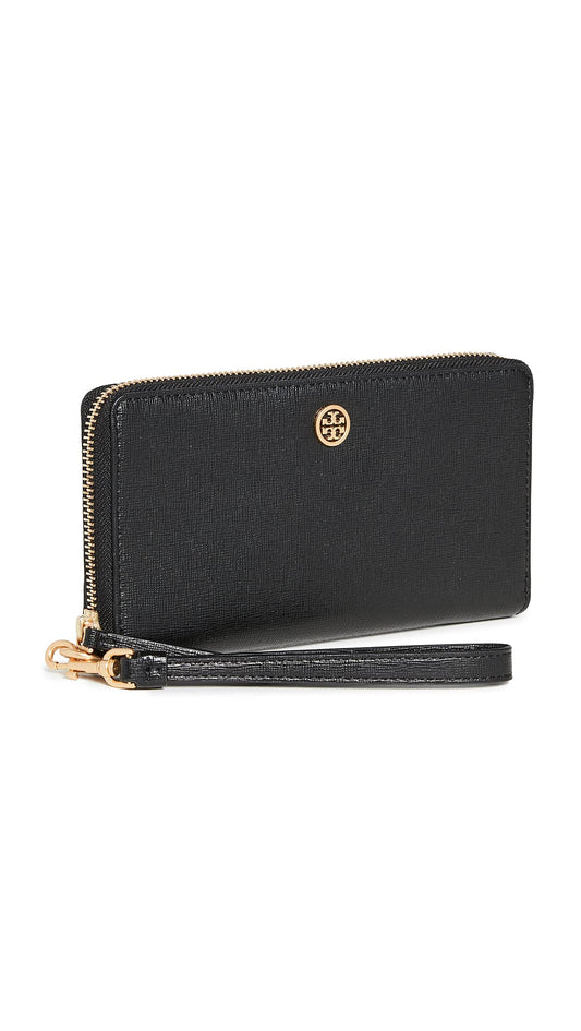 - Tory Burch Women's Robinson Zip Continental Wallet | Black -