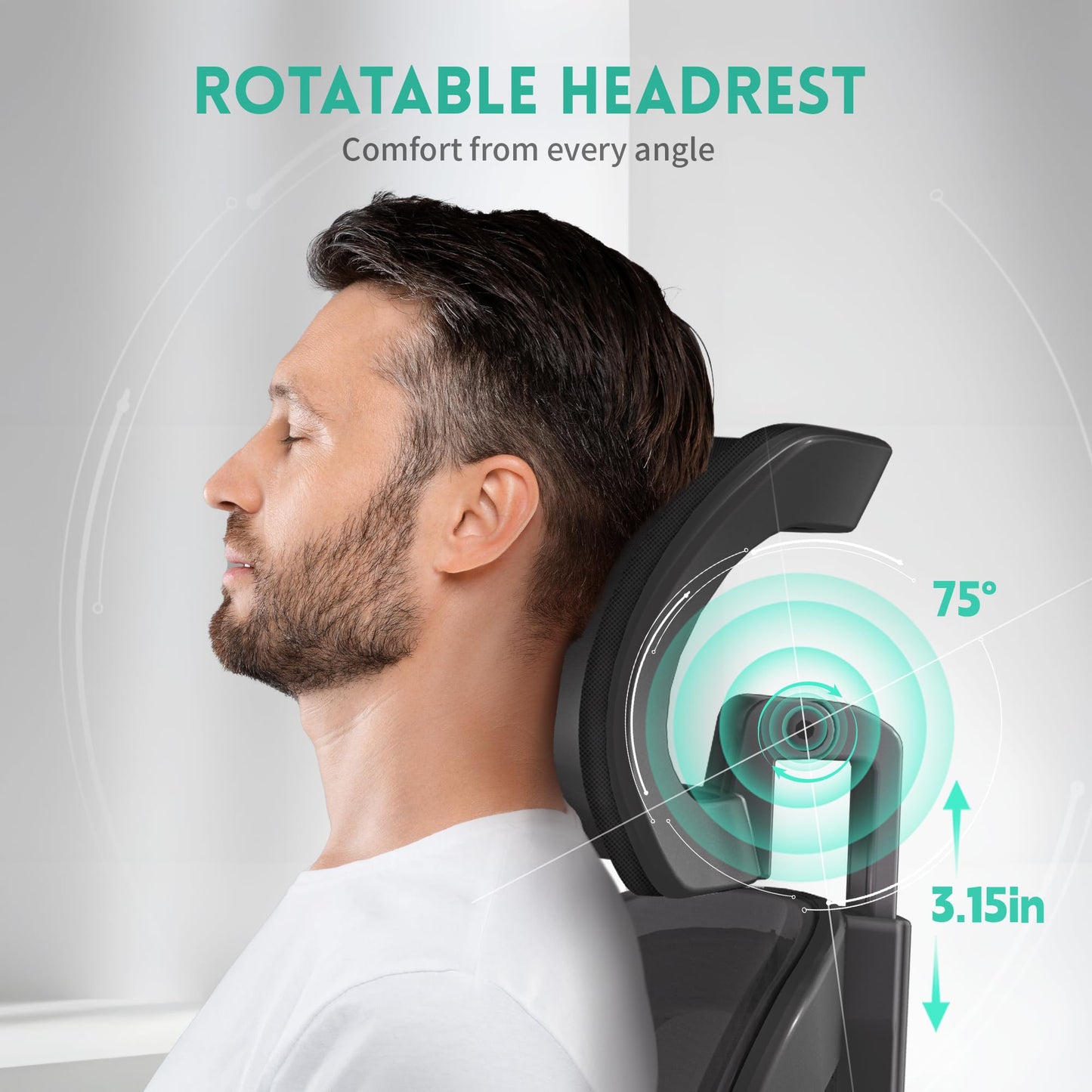 - Tweakio Ergonomic Office Chair | S-Shaped Mesh Desk Chair | Adjustable Headrest & Lumbar Support -
