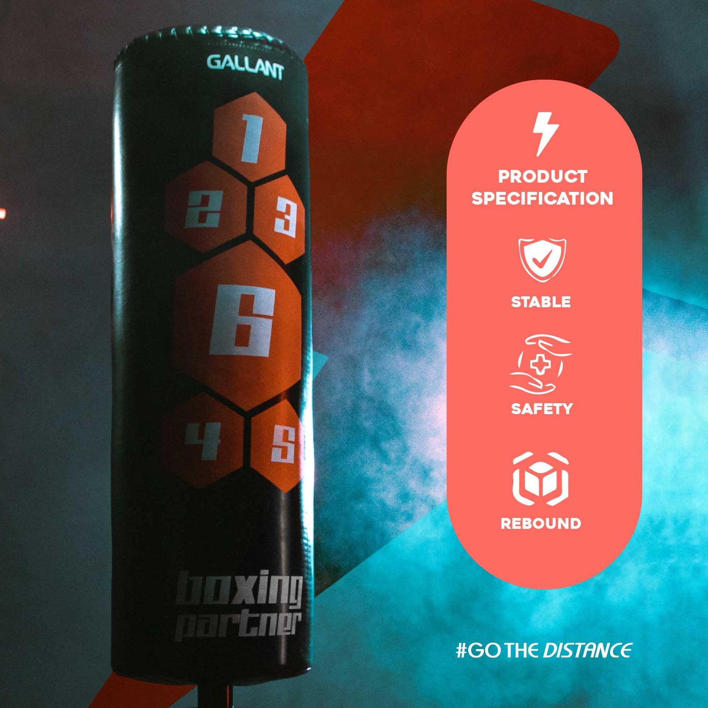 - Gallant 5.5ft Free Standing Punch Bag-Heavy Duty Pedestal Stand Boxing Bag for Kickboxing -