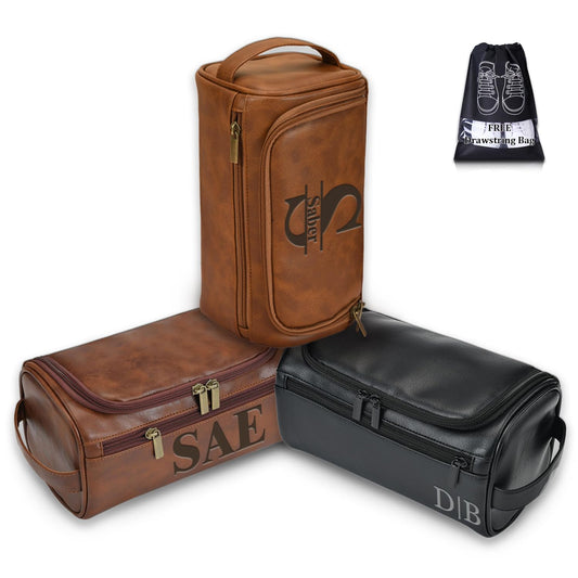 - Personalized Toiletry Bag for Men | Custom Engraved Travel Dopp Kit Bag -