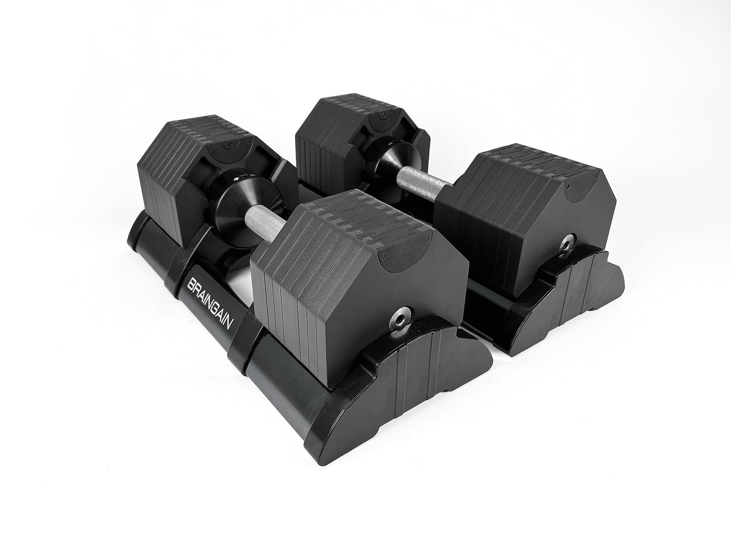 BRAINGAIN 16-in-1 40kg Octagon Adjustable Dumbbells PAIR Weight Set Affordable Dumbbells Adjustable Weights Space Saver Dumbbells for Home 2x 40KG (80kg total)