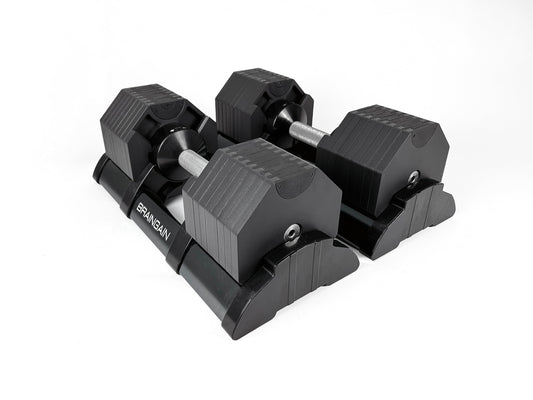 BRAINGAIN 16-in-1 40kg Octagon Adjustable Dumbbells PAIR Weight Set Affordable Dumbbells Adjustable Weights Space Saver Dumbbells for Home 2x 40KG (80kg total)