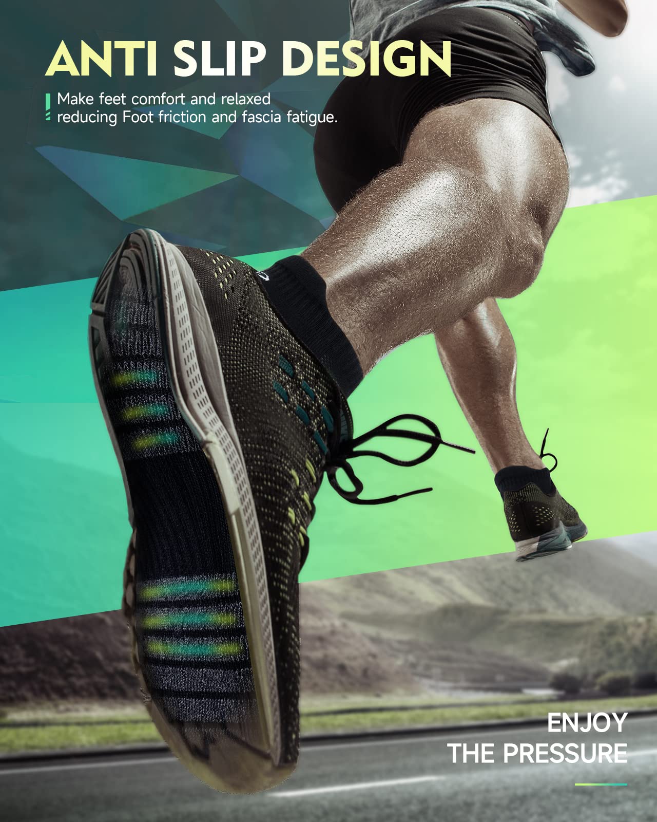 - RUIXUE Men's Running Socks | 6 Pairs | Performance Cotton Trainer Socks -