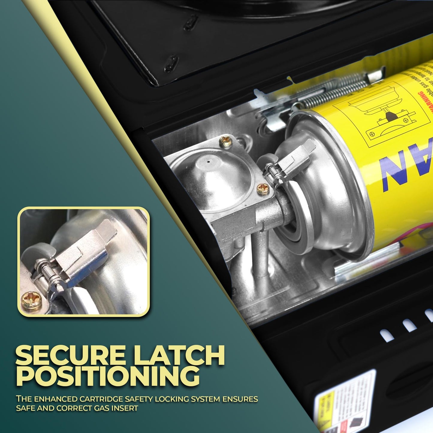 - GREEN HAVEN Black Portable Camping Stove | Comes With 4 Butane Gas & Carry Case -