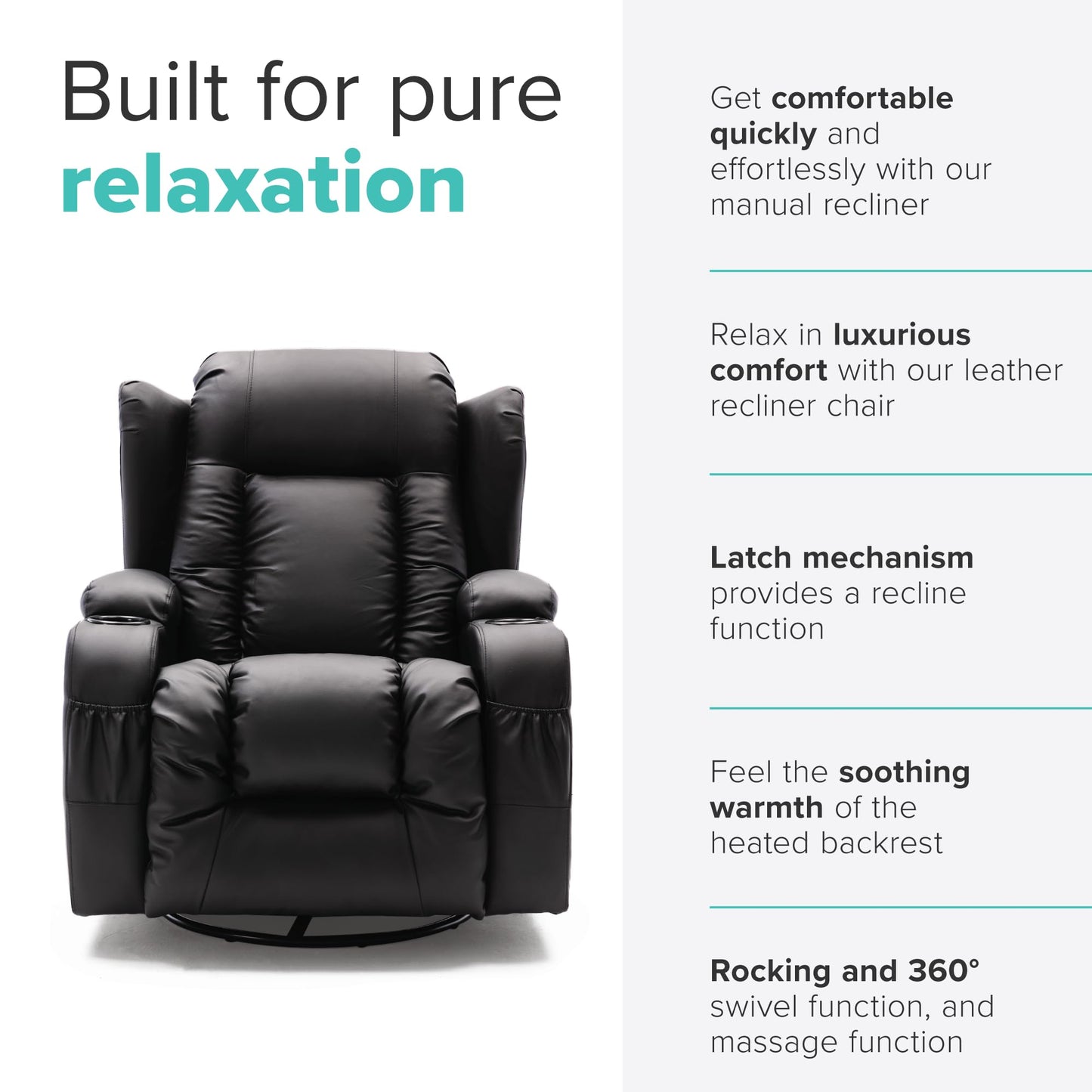 - More4Homes | CAESAR 10-in-1 Manual Recliner Armchair -