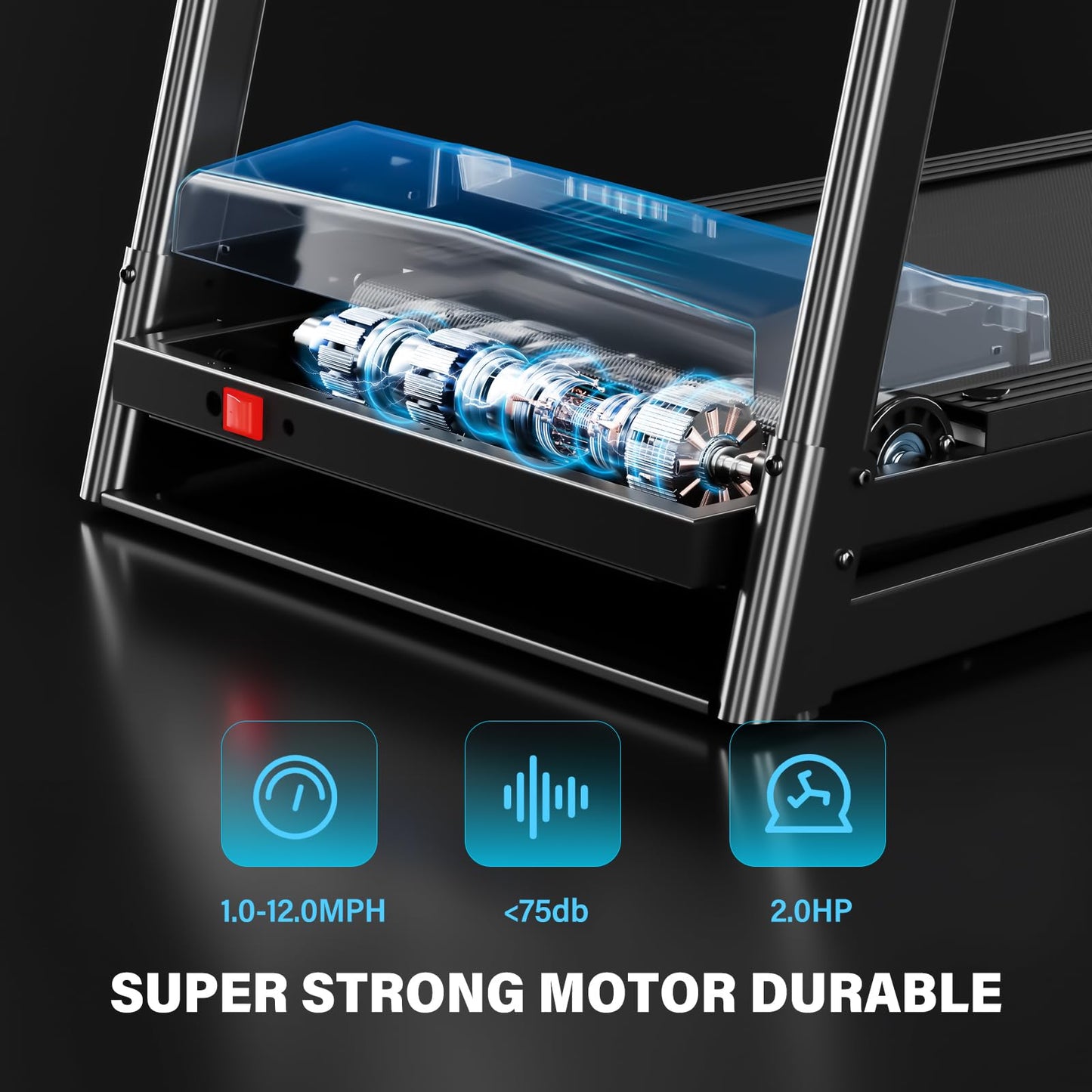 - Motorised Folding Treadmill | 2.0HP Treadmill | Widened Shock Absorption -