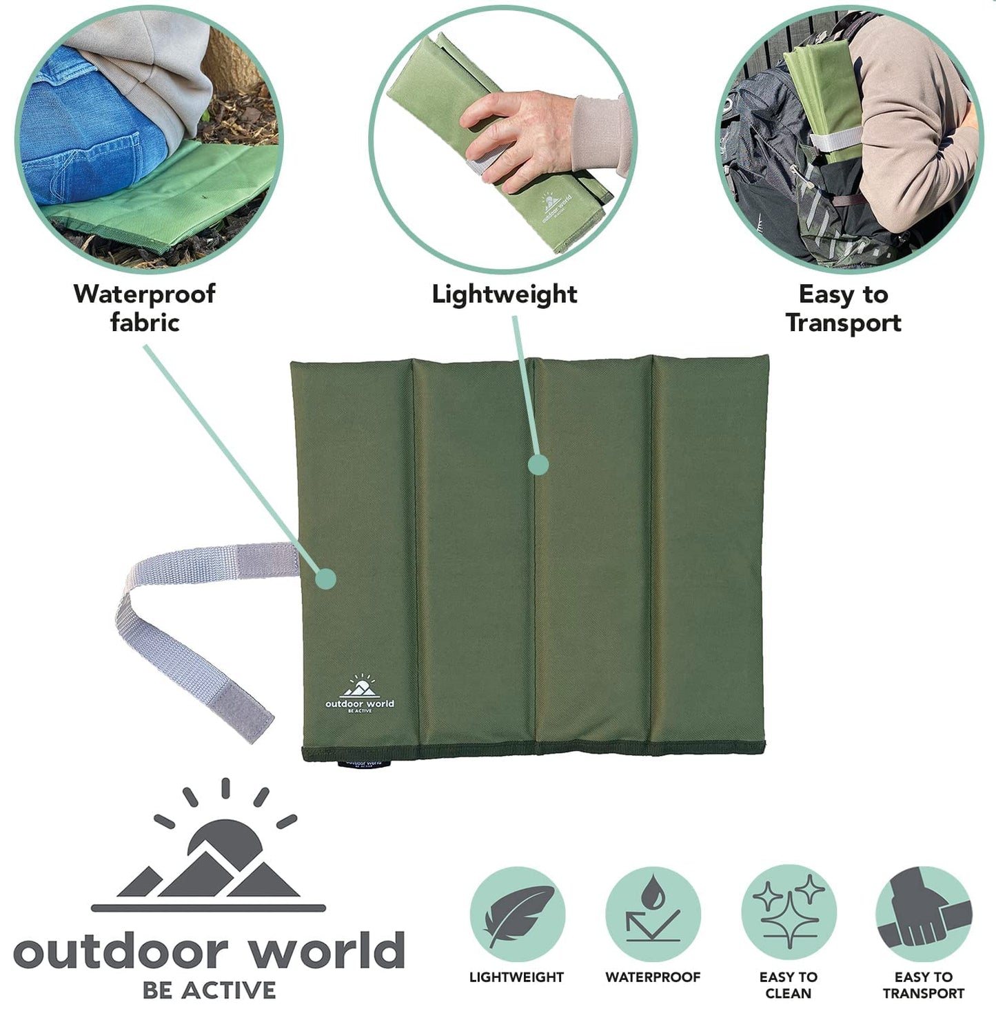 - Outdoor World Folding Sit Mat | Thermally Insulated | Waterproof -