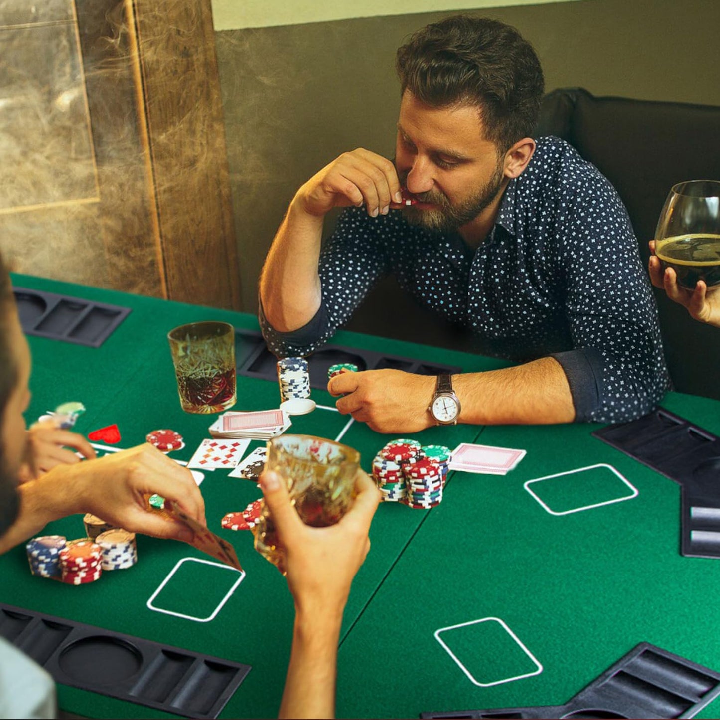 - GOODS+GADGETS XXL Poker Table Rest | 160 x 80 cm Foldable Poker Mat -