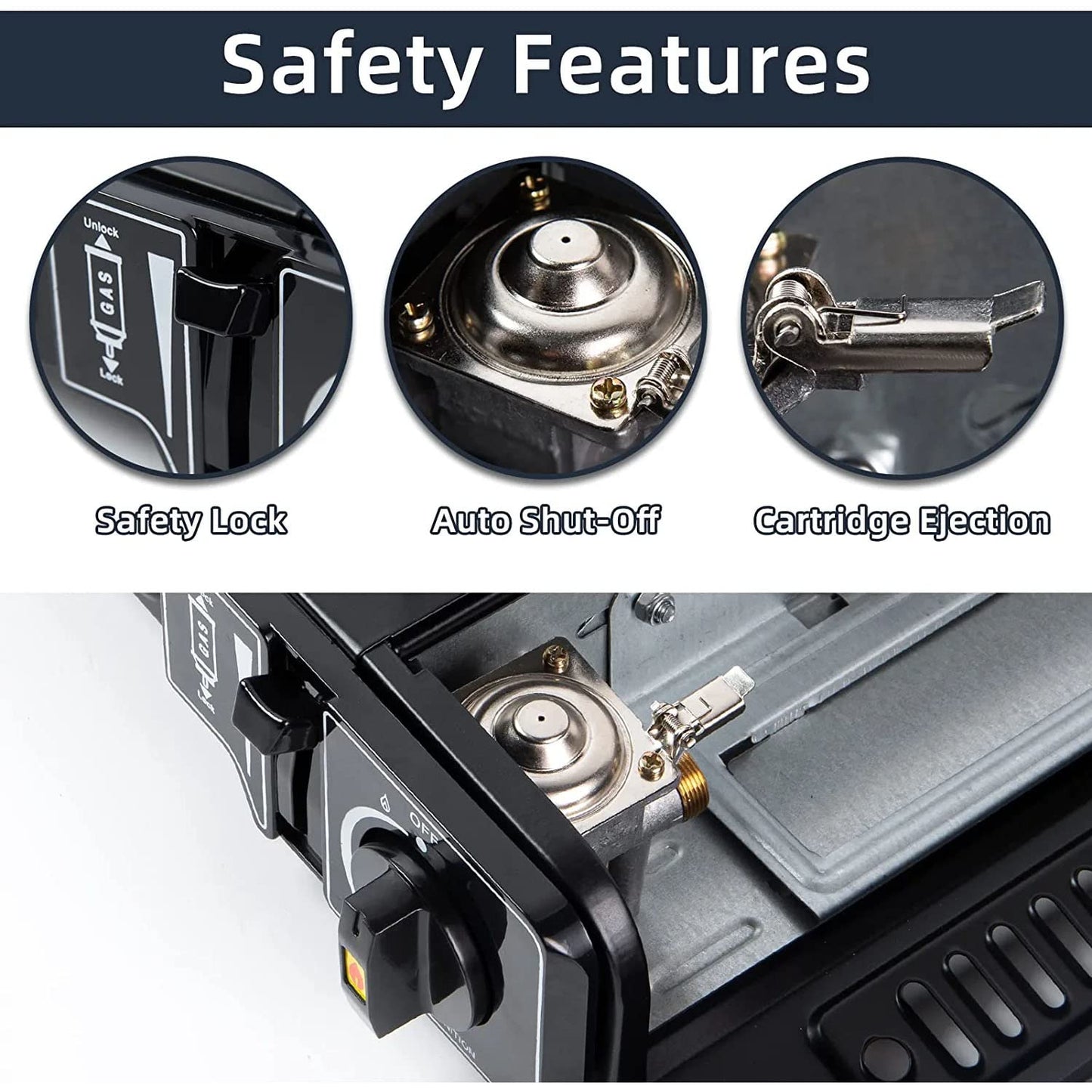 - Taylor & Brown Black | Portable Camping Stove | Carry Case | 4 Butane Gas -