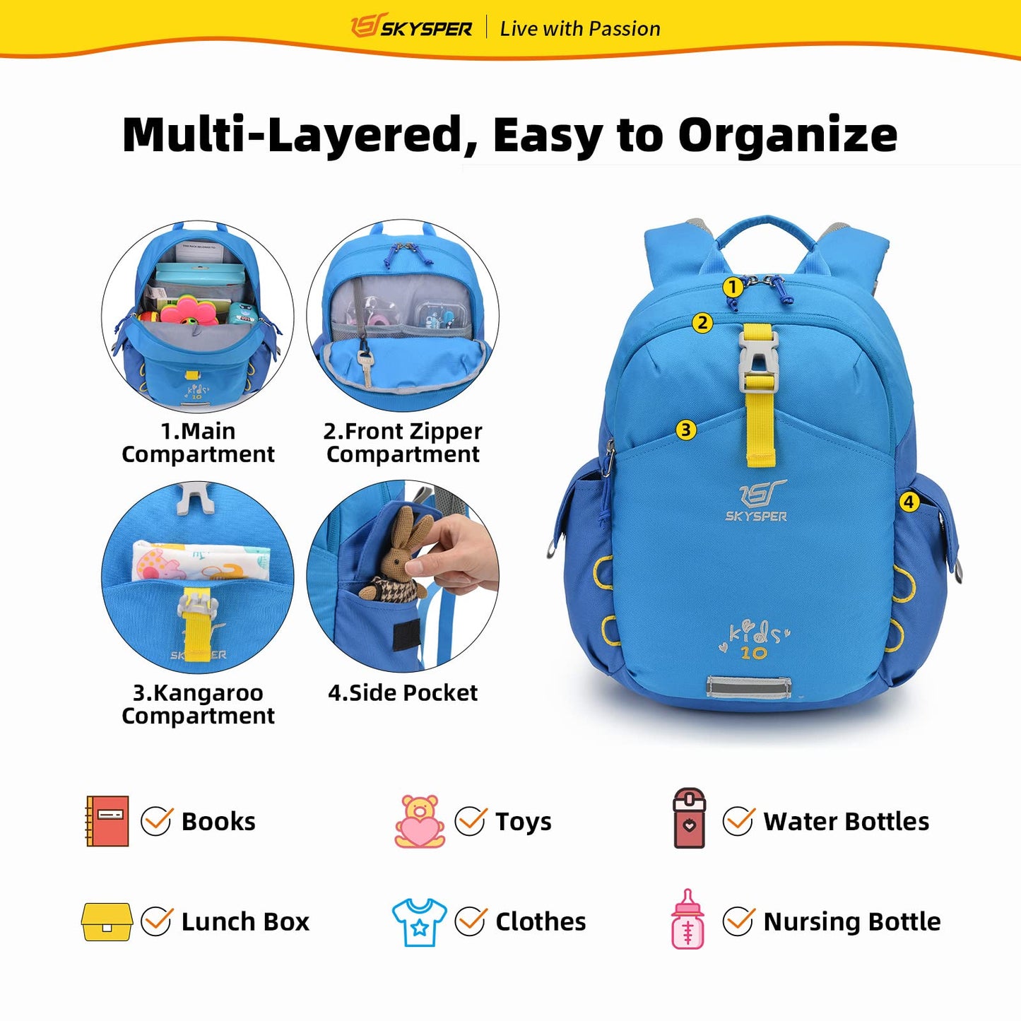 - SKYSPER Kids Backpack | 10L | Toddler Backpack -
