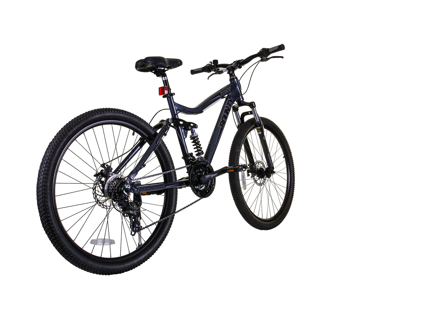 Bounty Full Suspension Mountain Bike - 18 Speed Shimano Gearing, Zoom Suspension Forks, Disc Brakes, Light Alloy Rims - Bikes for Men