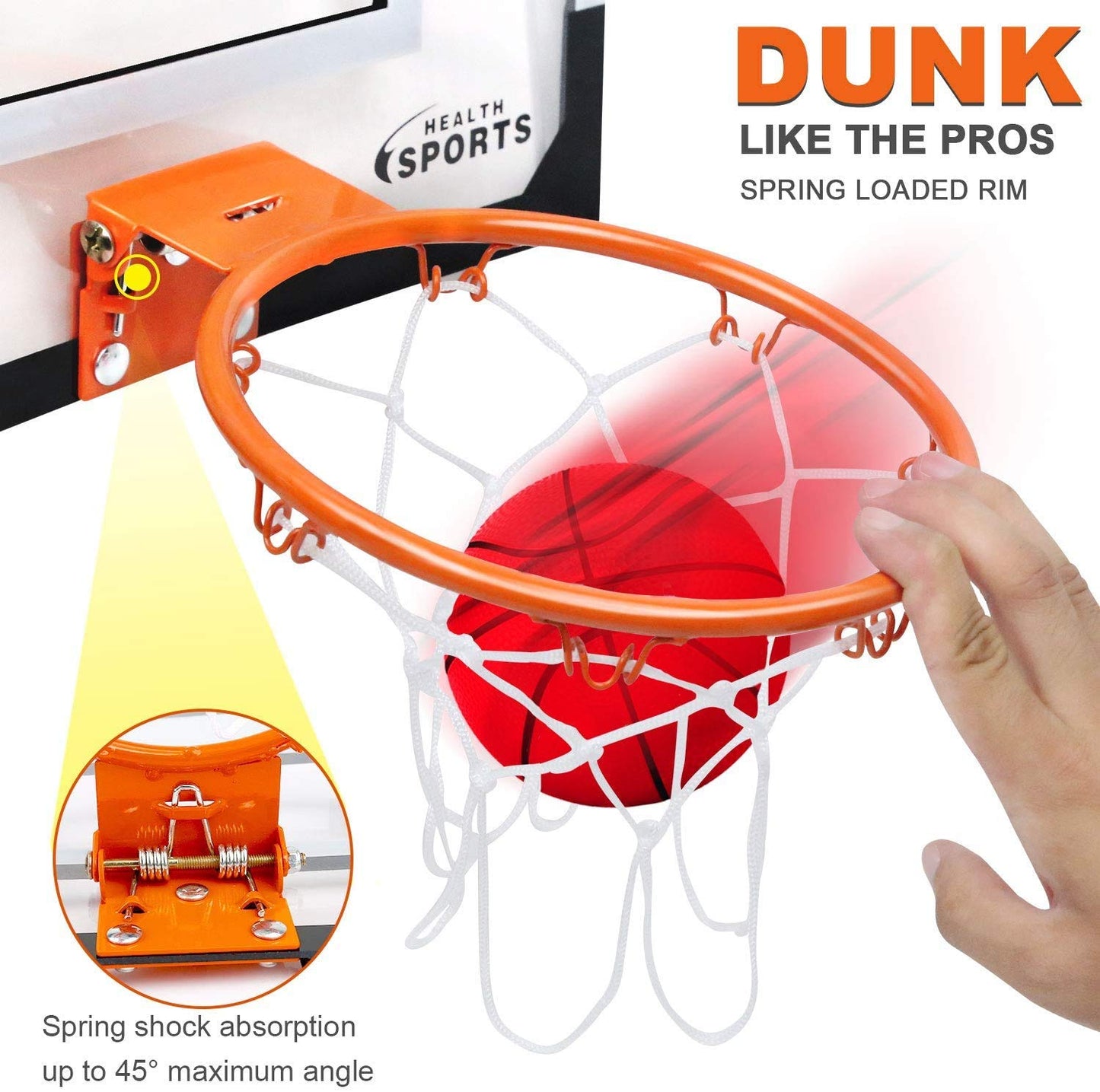 - Dreamon Mini Basketball Hoop for Kids | Wall Mounted Basketball Hoop Includes Basketball And Net -