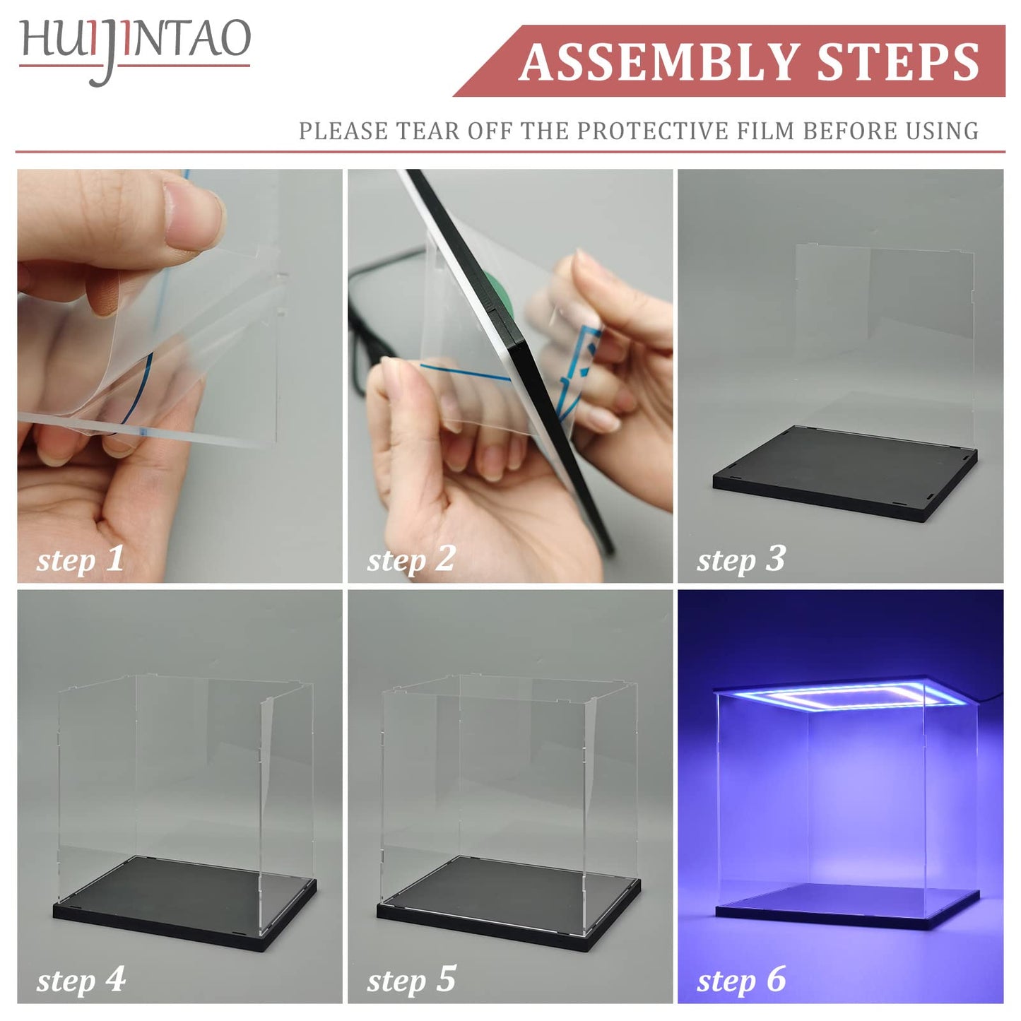 - Huijintao Clear Acrylic Display Case With Light for Collectibles -