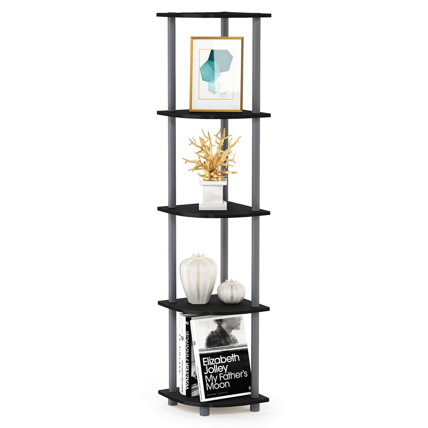 - Furinno Turn-N-Tube | 5 Tier Corner Display Rack | Multipurpose Shelving Unit -