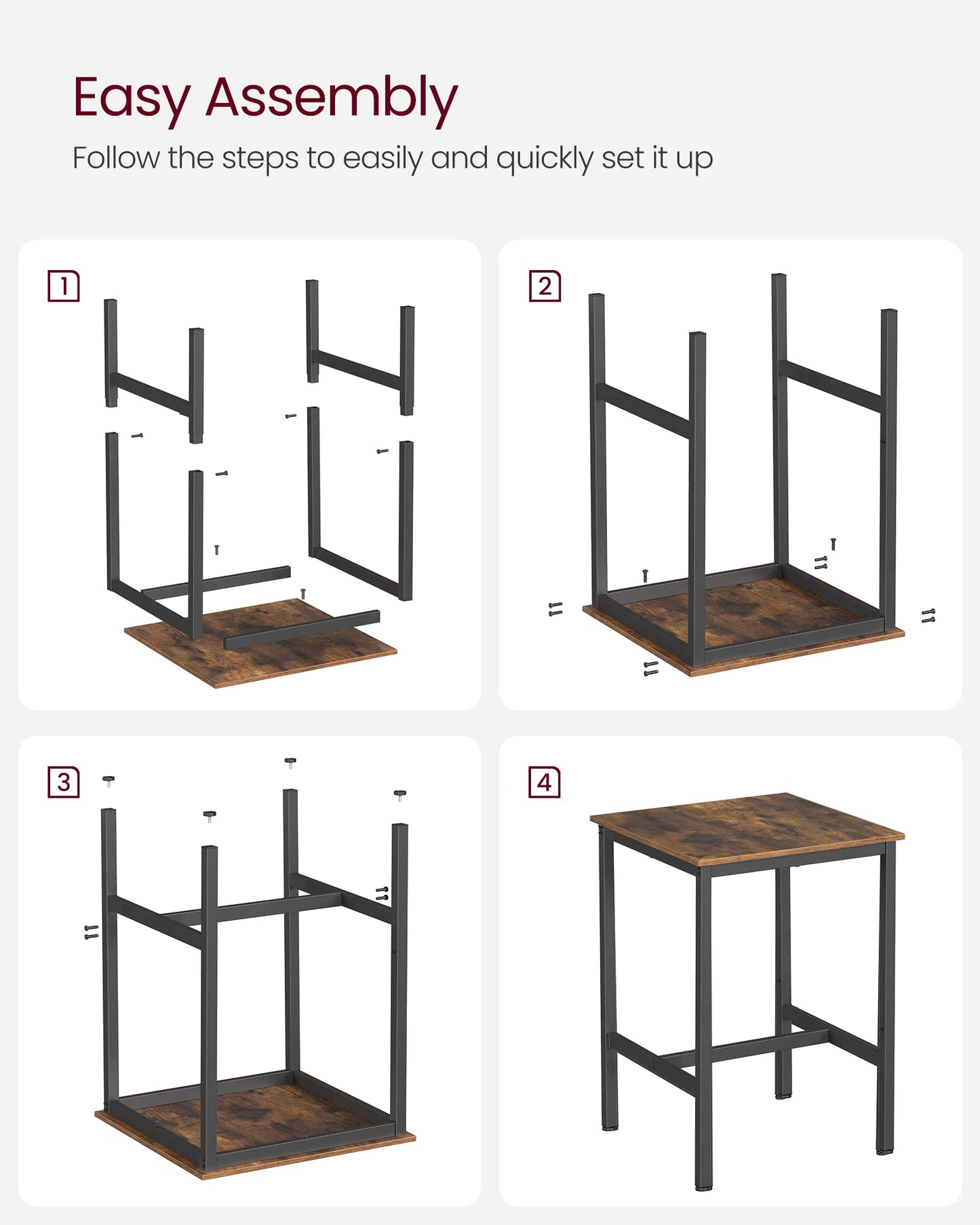 - VASAGLE High Table, Square Bar Table -