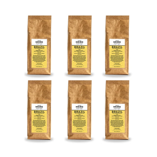Caffè Nero - Brazil Blend Coffee Beans - Medium Roast - 1.2KG (6 x 200g Bulk Pack)