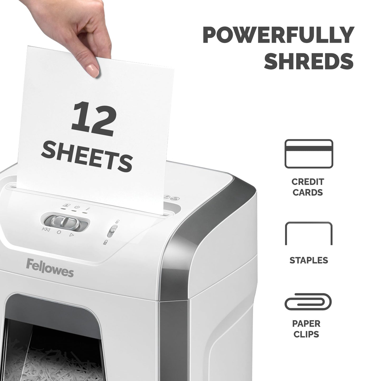 - Fellowes Paper Shredder for Home Office Use | 12 Sheet Cross Cut Paper Shredder -