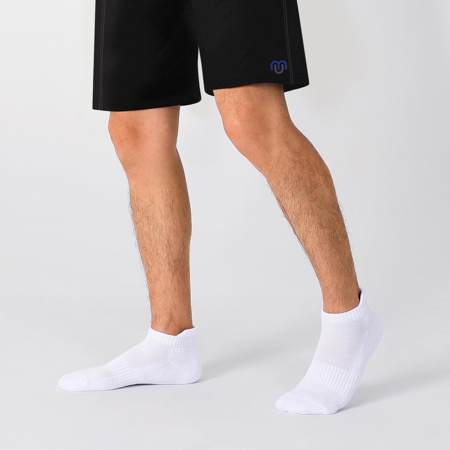 Closemate 7 Pairs Ankle Trainer Socks Cushioned Sports Socks for Men Non-slip Tab Cotton Breathable Low Cut Athletic Running Socks (7White, Size L)