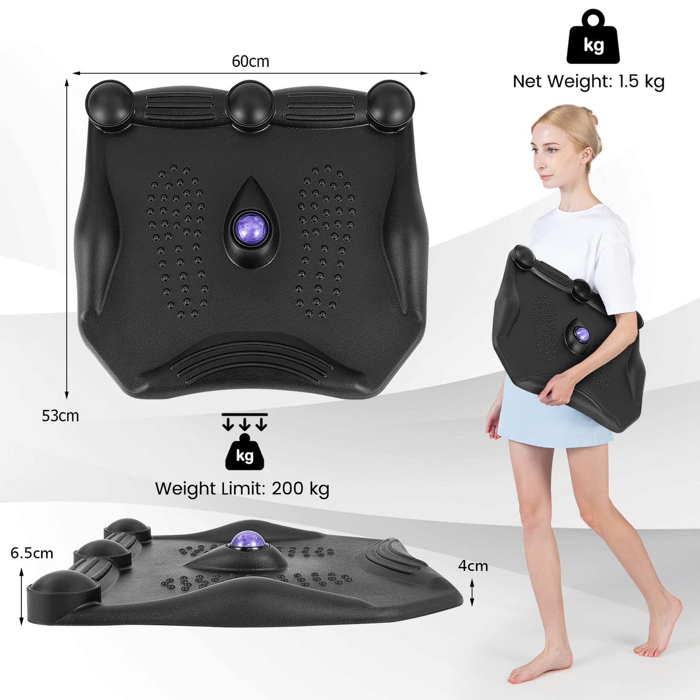 COSTWAY Anti Fatigue Mat, Ergonomic Standing Desk Mat, Acupuncture Foot Points Comfort Floor Mats for Home Kitchen Office (with Rolling Massage Ball)