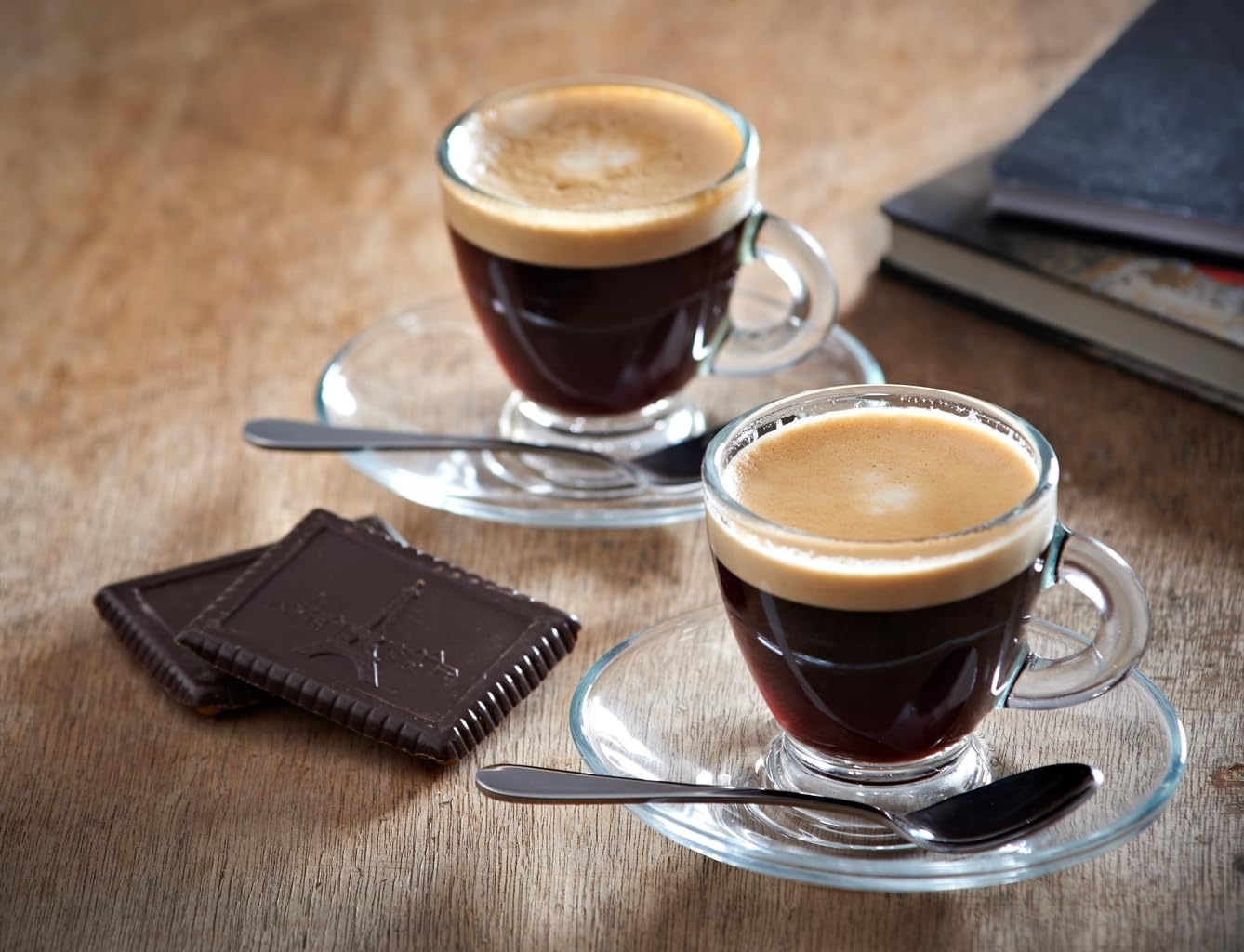 - Ravenhead Set Of 4 Glass Espresso Cup & Saucer Set | 8 CL -