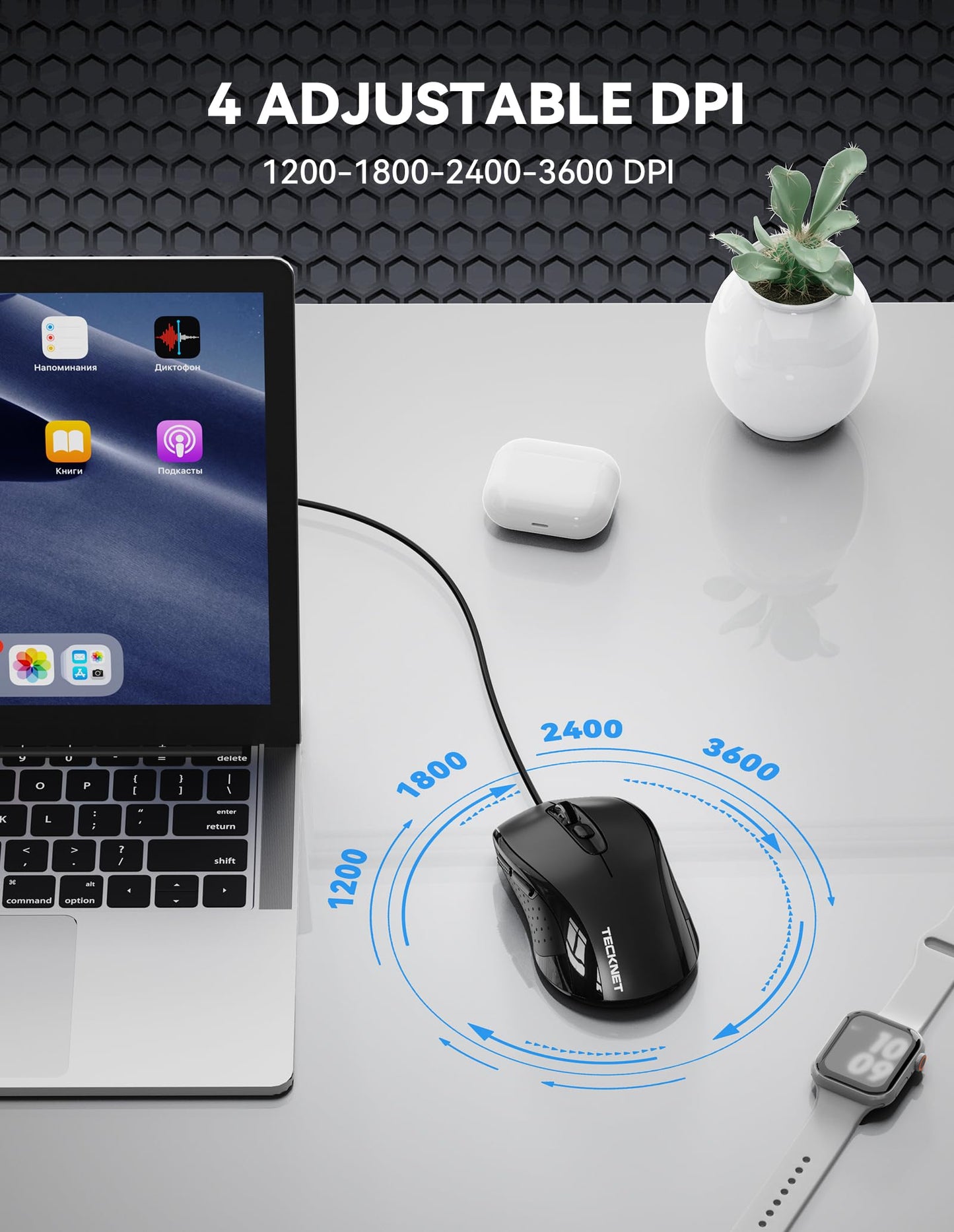 - TECKNET Wired Mouse | Mice Wired Optical USB Computer Mouse -