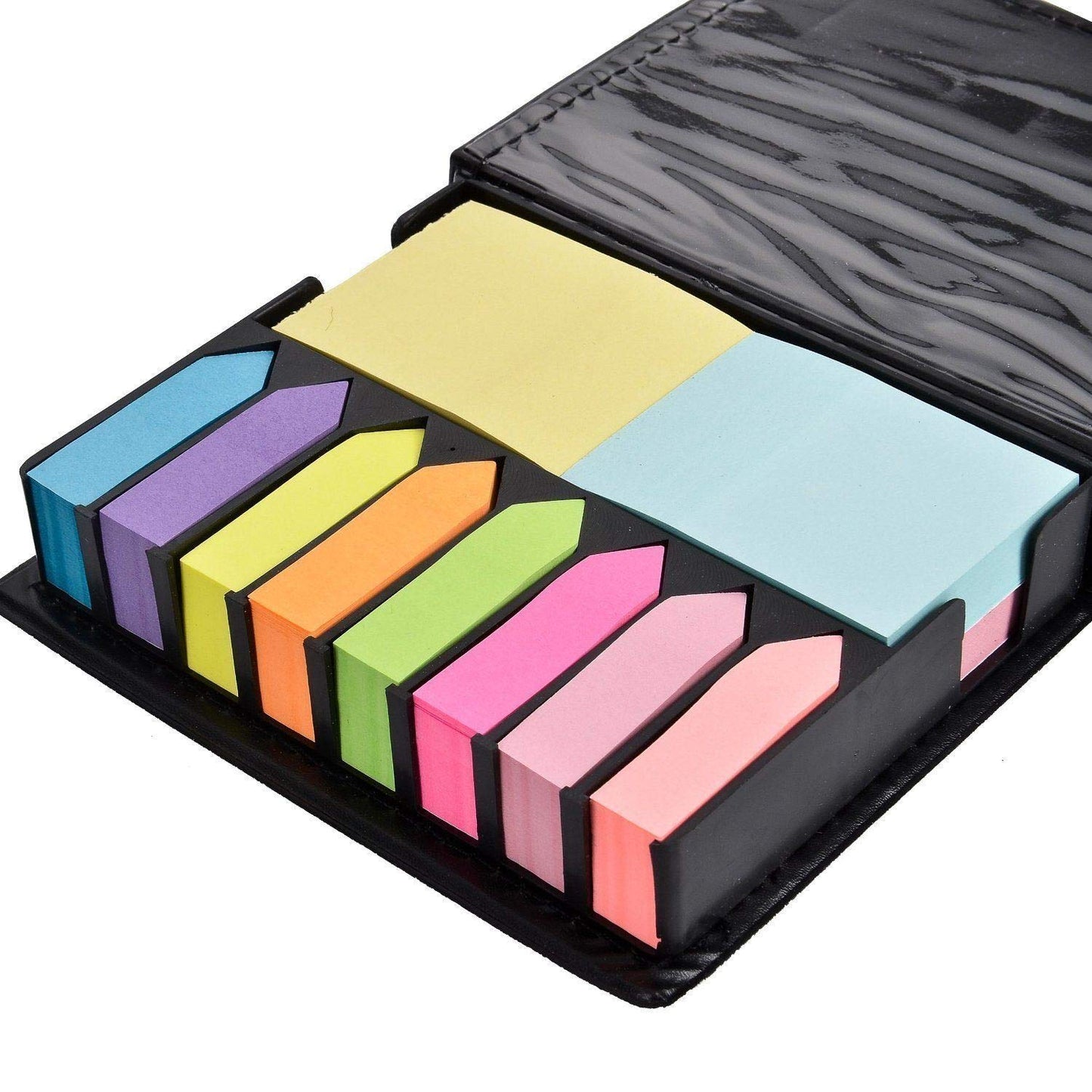 1500Pcs Sticky Notes Set Memo Desktop Organiser Holder Index Tab Post Arrow Bookmark Removable Self Adhesive Flags Notepad Rectangular Fluorescent Color Gifts for Students Teachers