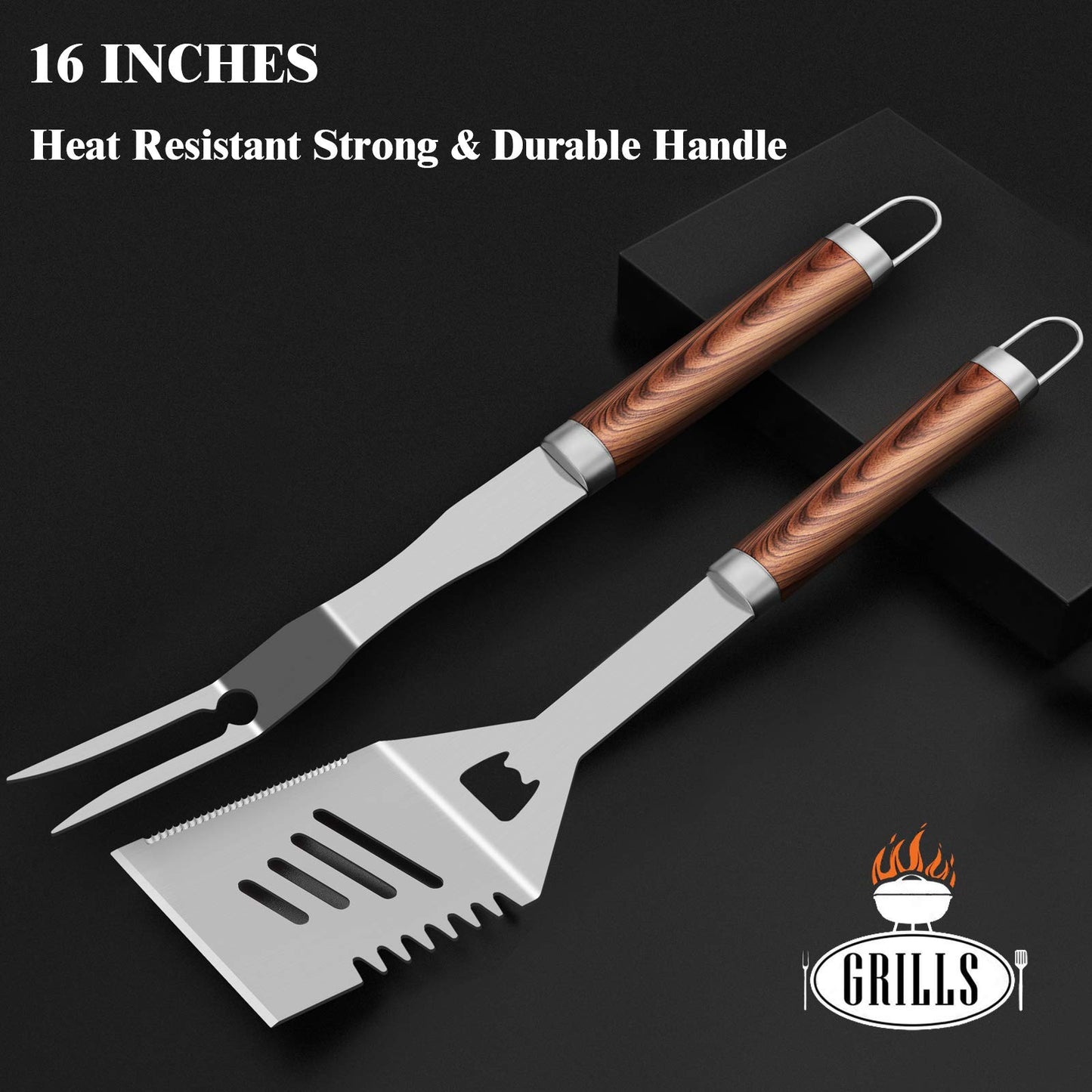 - ROMANTICIST 26pcs | Extra Thick Stainless Steel Grill Tool | Heavy Duty Grilling Accessories -