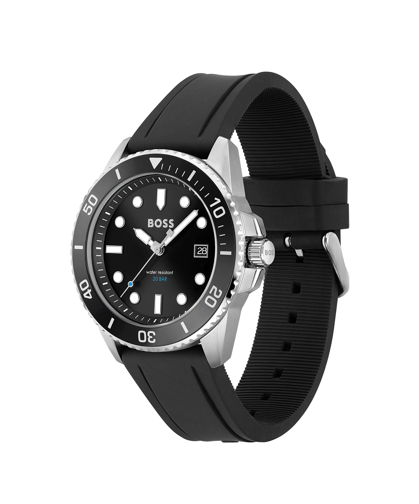 BOSS Analogue Quartz Watch for Men with Black Silicone Bracelet - 1513913