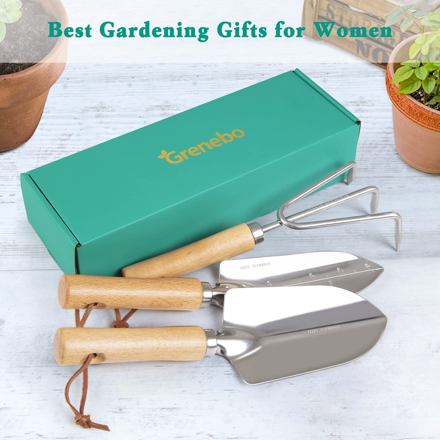 - Grenebo Gardening Tools | 3-Piece Heavy Duty Garden Hand Tools Set -