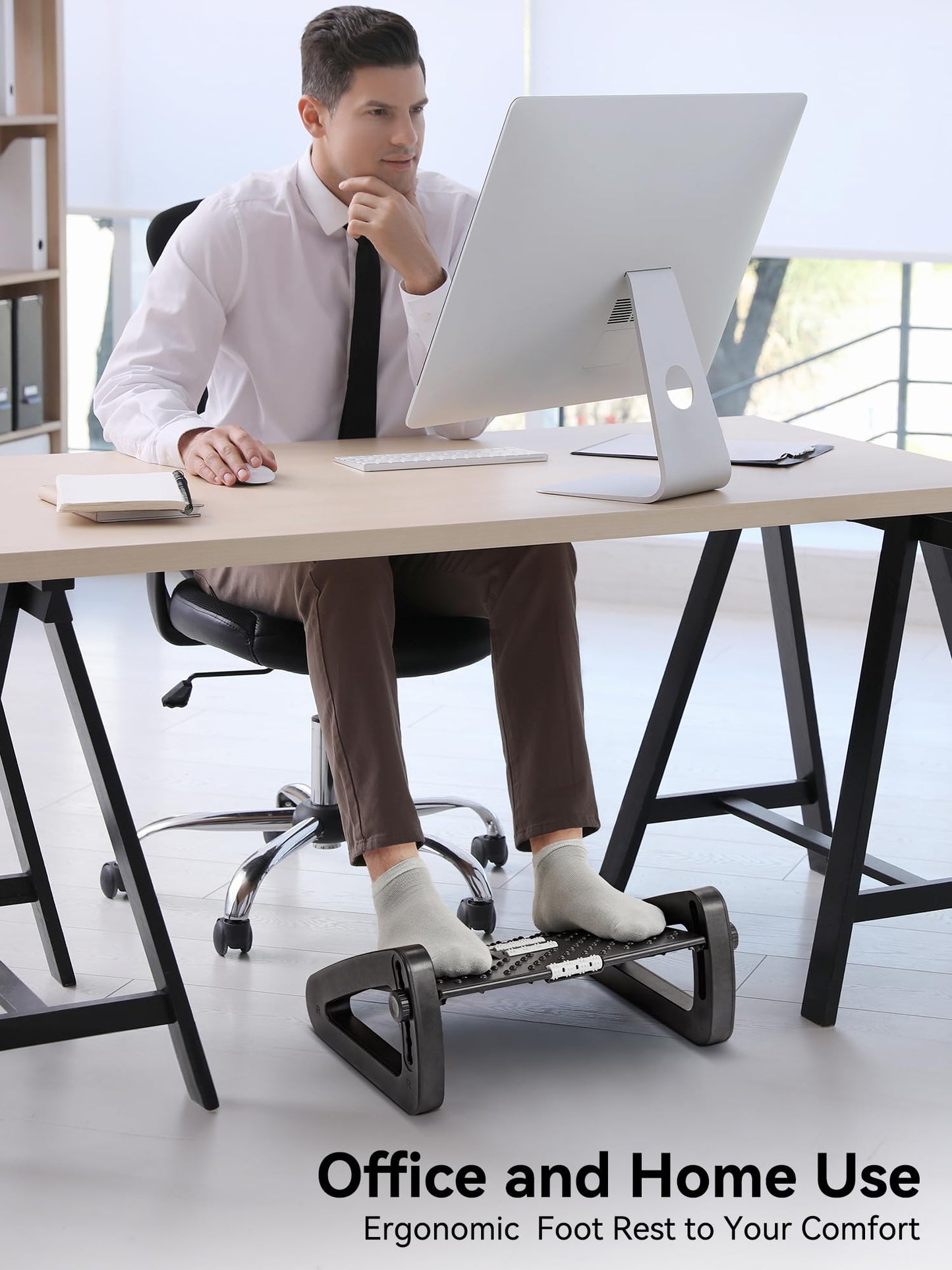 - HEETA Foot Rest Under Desk | Adjustable Height Footrest Ergonomic Foot Stool with Massager Function -
