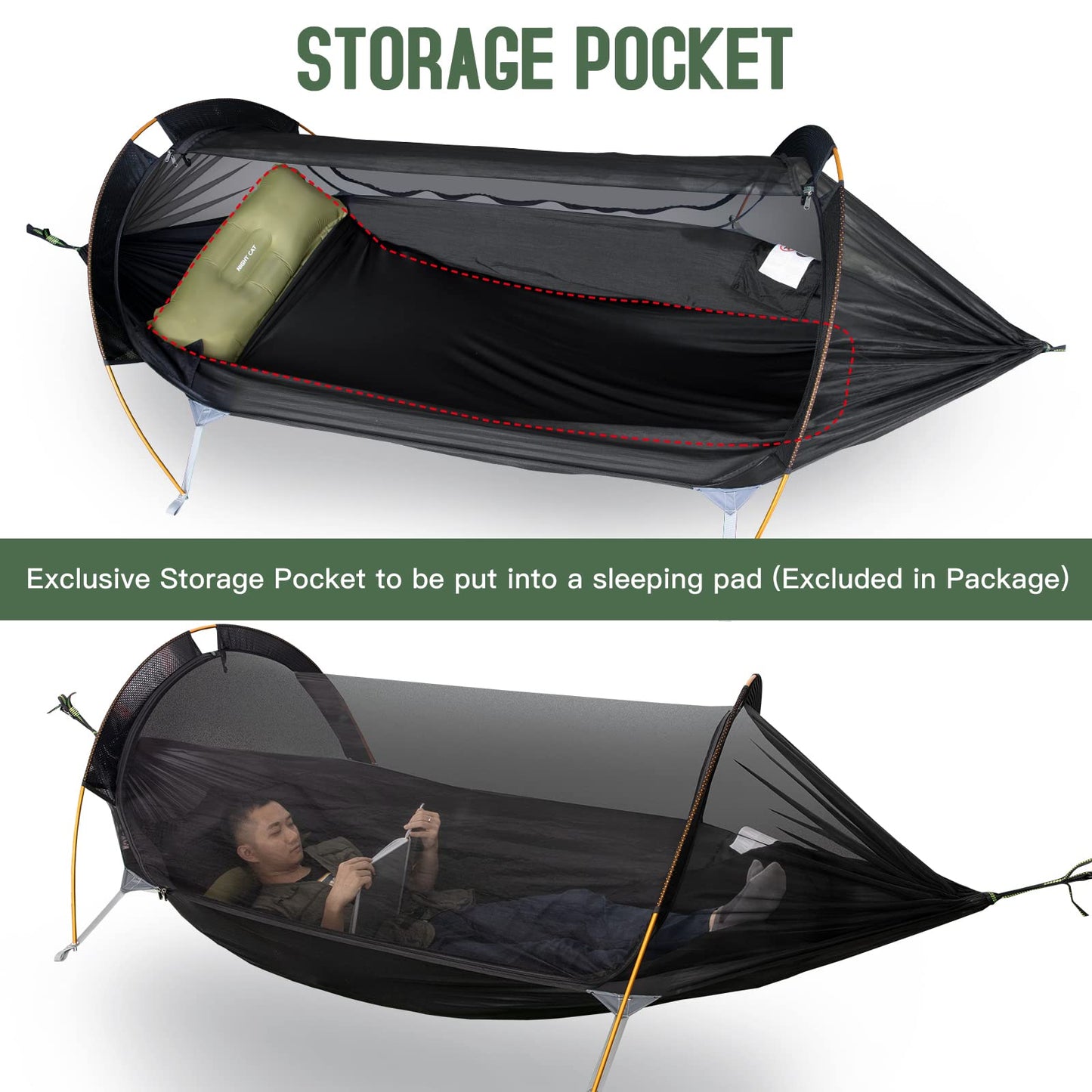 - Night Cat Hammock Tent with Mosquito Net -