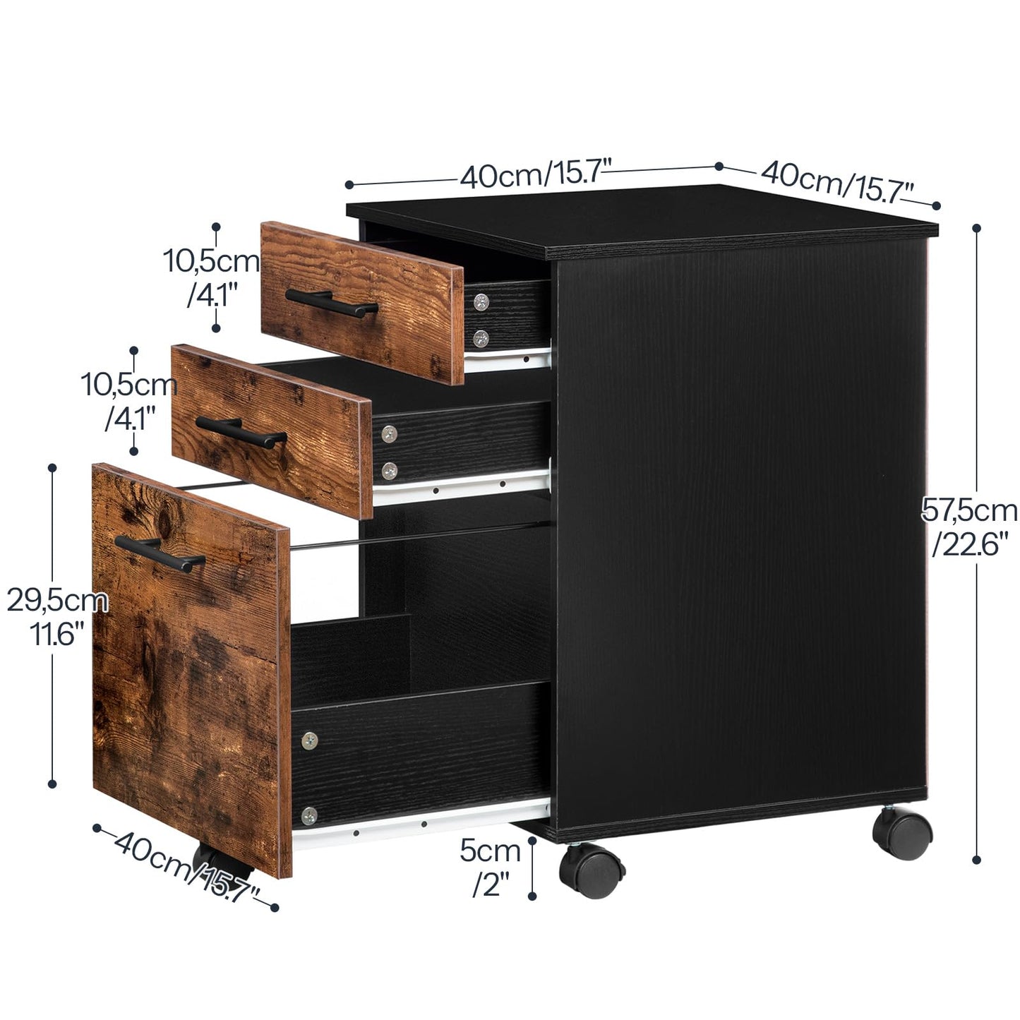 - HOOBRO Filing Cabinet | 3-Drawer File Cabinet | Office Cabinet for Home Office -