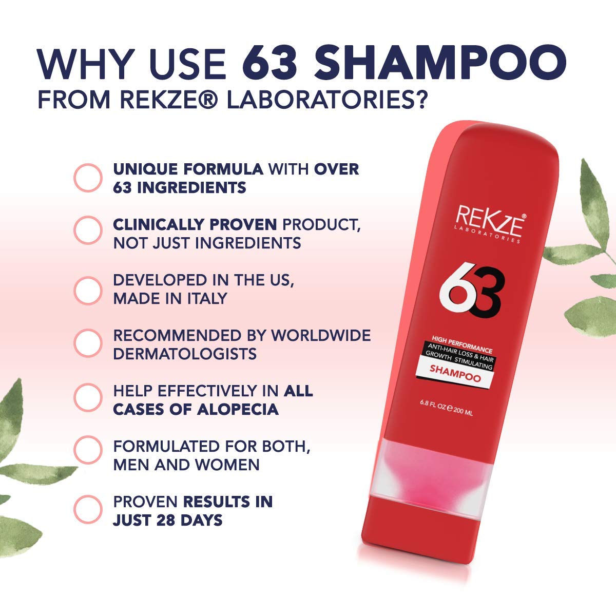 - REKZE 63 Hair Growth Shampoo | Clinically Proven -
