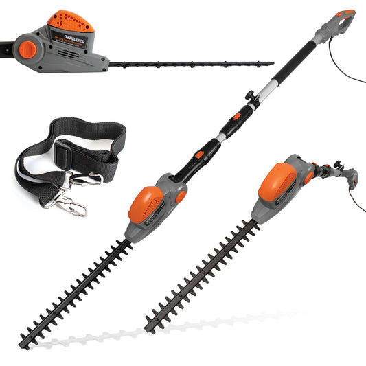 - Terratek Corded Extendable Pole Hedge Trimmer |  550W 2.5M | Telescopic Hedge Trimmer -