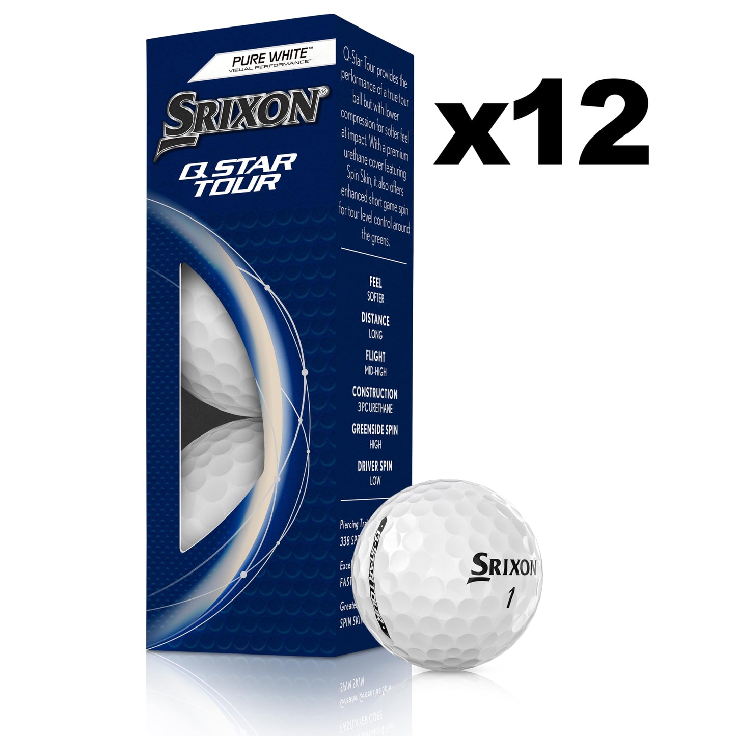 - Srixon | New Q-Star Tour 5 2024 | Dozen Golf Balls | Soft Feel -