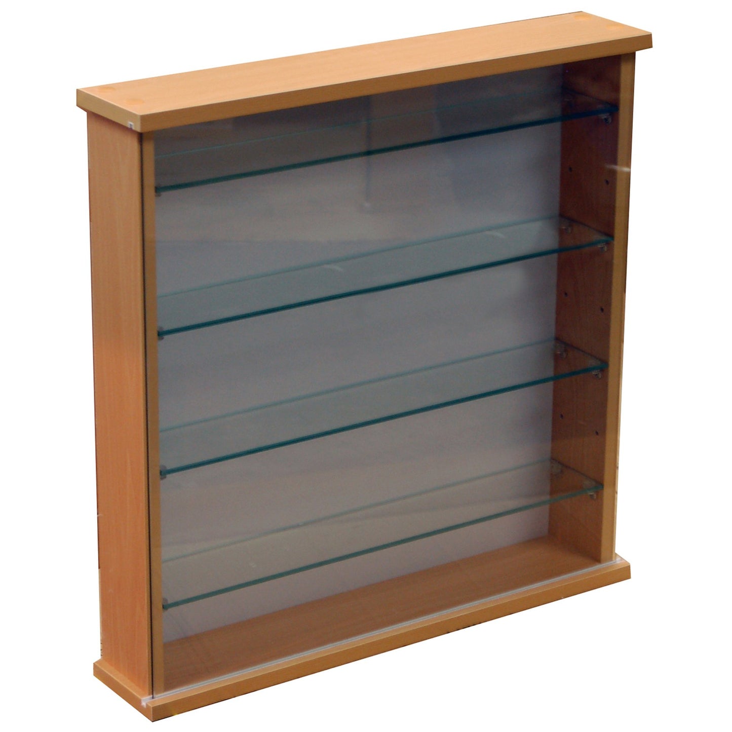- WATSONS COLLECTORS - Wall Display Cabinet With Four Glass Shelves - Oak