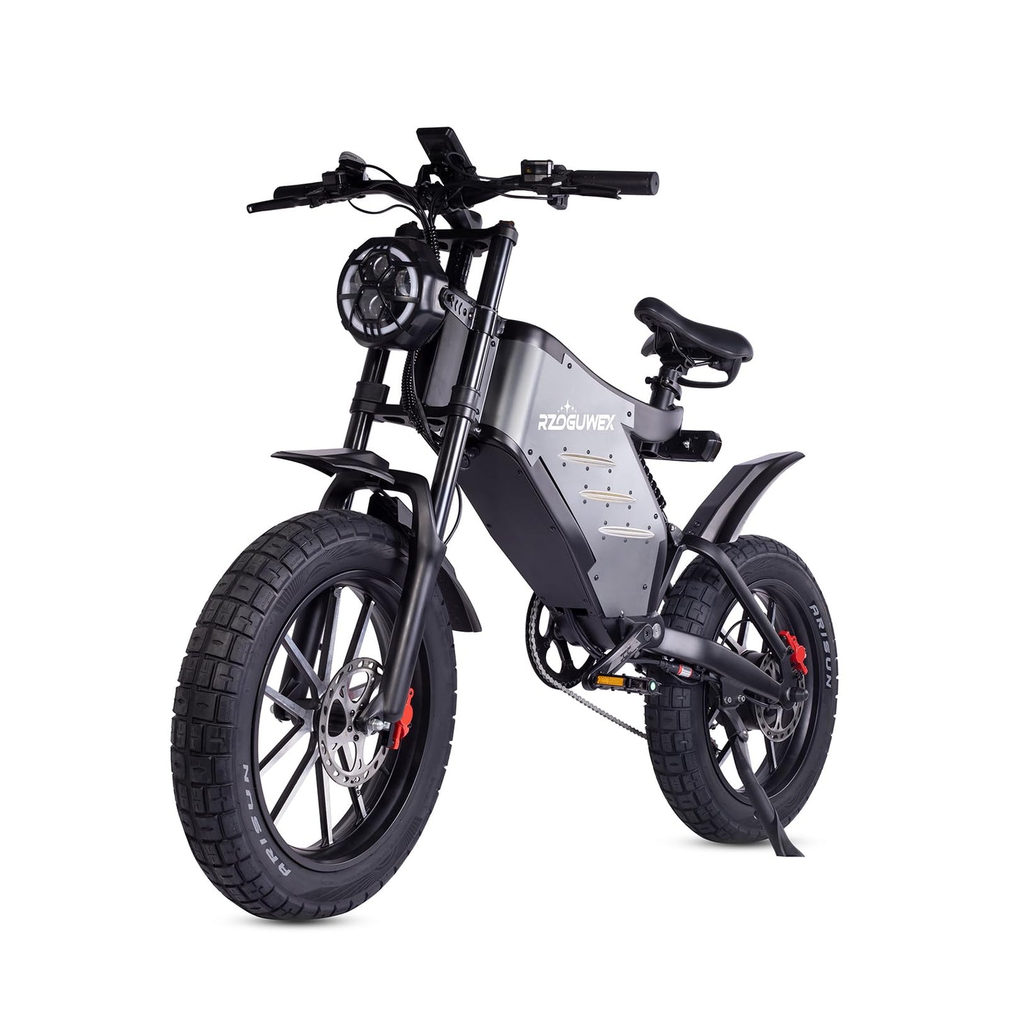- RZOGUWEX Electric Bicycle | 20 Inch Off-Road EBIKE for Adults | 48V 25AH Detachable Lithium Ion Battery -