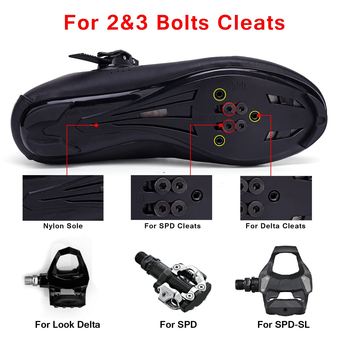 Cycling Shoes for Men Women Compatible with Peloton Bike Shimano SPD & Look ARC Delta for Indoor Spin Cycle Road Bike Shoes with Delta Cleats Pre-Installed, Black 7