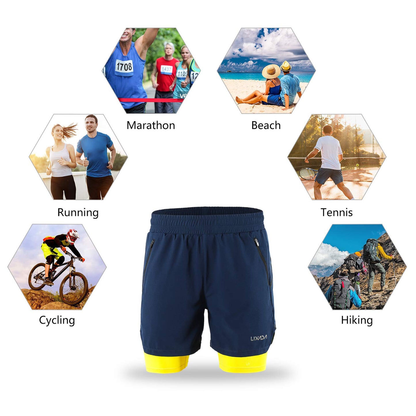 - Lixada Men 2 in 1 Running Shorts | Quick Drying | Breathable -