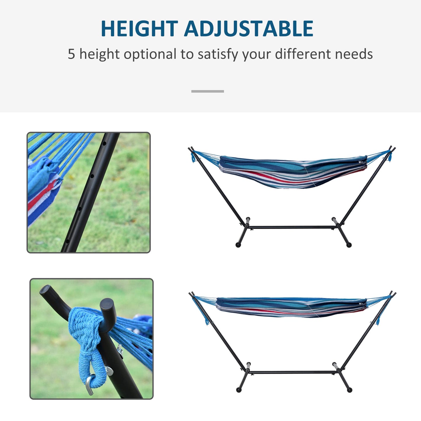 - Outsunny 294 x 117cm Hammock | Stand | Camping Hammock | Portable Carrying Bag -