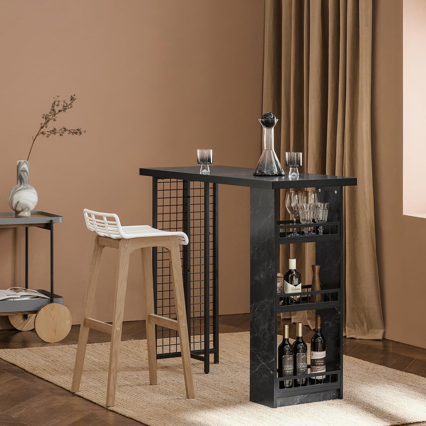 - SoBuy FWT100-SCH | Kitchen Breakfast Bar Table | Dining Table Coffee Bar -