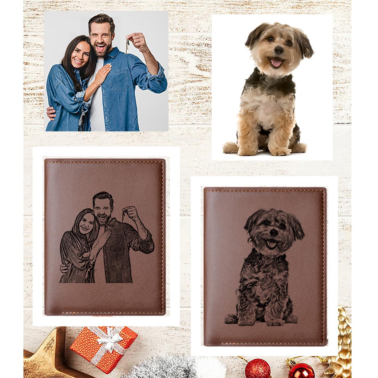 - Personalized Engraved Wallet | Custom Photo Leather Wallets for Men | Birthdays Day Gift -