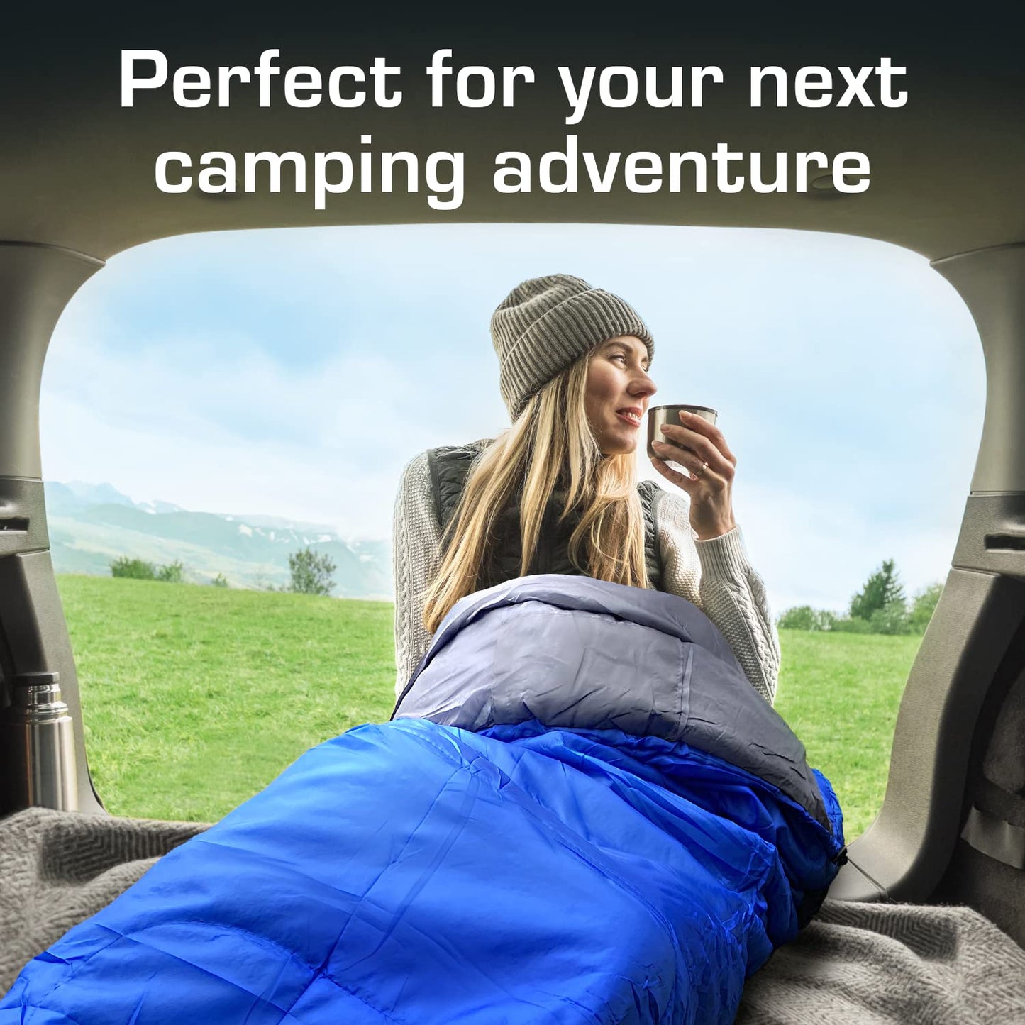 Active Era Professional 300 Warm Mummy Sleeping Bag - 300 GSM Double Layer Filling - 3-4 Season for Camping, Hiking, Outdoors