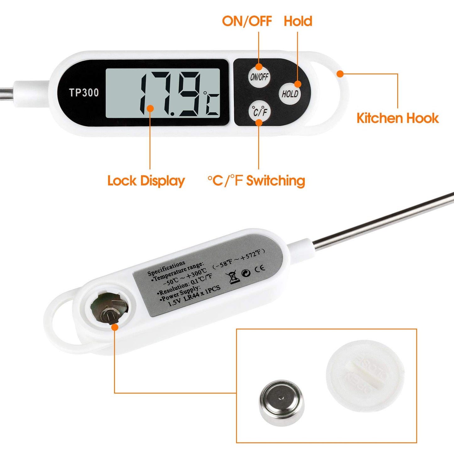 - Digital kitchen Thermometer Cooking food | Accurate Thermometer with long Probe -